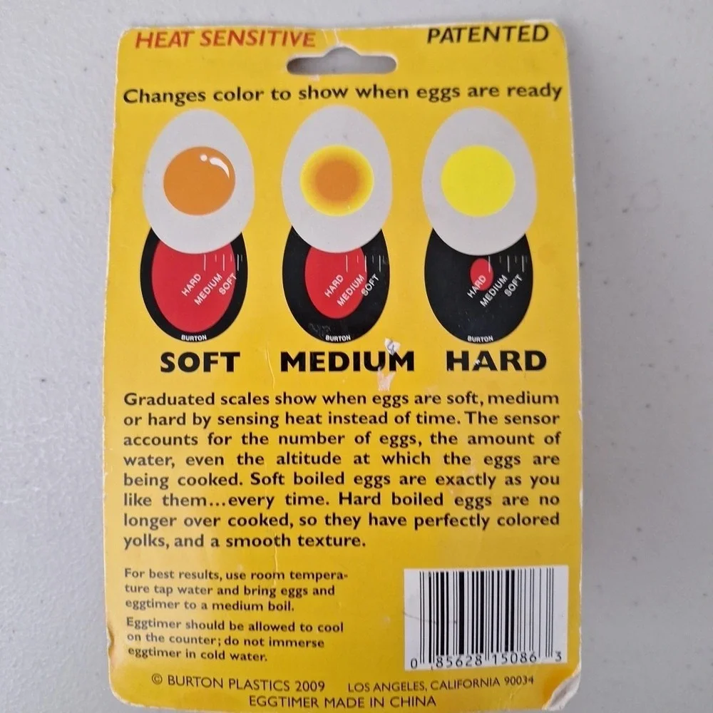 Burton Egg-Perfect Color Changing Egg Timer NEW Sealed Cooking Timer Kitchen